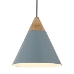 Designer Touch Decorative Mini Artistic Cone Pendant Lamp 1 Light Mordern Simplicity Finish Black White Dusty Blue Aluminum & Wooden Droplight