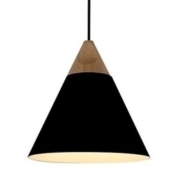 Designer Touch Decorative Mini Artistic Cone Pendant Lamp 1 Light Mordern Simplicity Finish Black White Dusty Blue Aluminum & Wooden Droplight