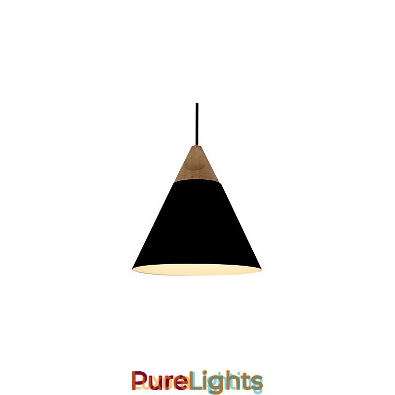 Designer Touch Decorative Mini Artistic Cone Pendant Lamp 1 Light Mordern Simplicity Finish Black White Dusty Blue Aluminum & Wooden Droplight