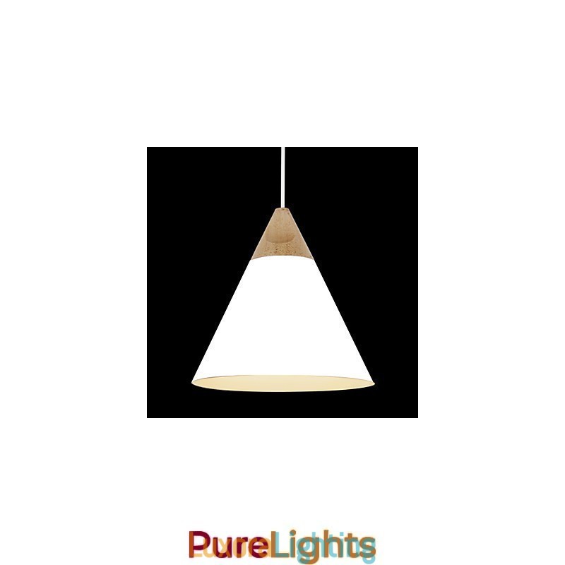Designer Touch Decorative Mini Artistic Cone Pendant Lamp 1 Light Mordern Simplicity Finish Black White Dusty Blue Aluminum & Wooden Droplight
