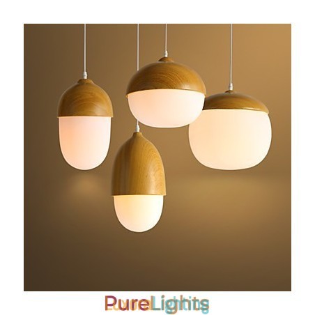 Designer Touch Decorative Nordic Contracted Mushroom Creative Nuts Single Head Glass Chandelier Lamp Light