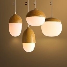 Designer Touch Decorative Nordic Contracted Mushroom Creative Nuts Single Head Glass Chandelier Lamp Light