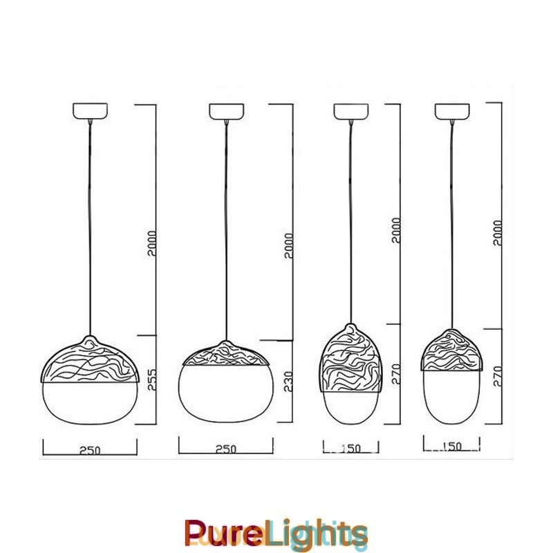 Designer Touch Decorative Nordic Contracted Mushroom Creative Nuts Single Head Glass Chandelier Lamp Light