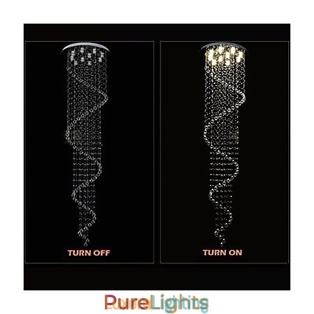 Designer Touch Decorative Modern Crystal Pendant Light Chandelier Lighting Lamps Fixtures with Single Spiral D70CM H250CM