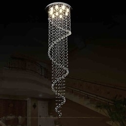 Designer Touch Decorative Modern Crystal Pendant Light Chandelier Lighting Lamps Fixtures with Single Spiral D70CM H250CM
