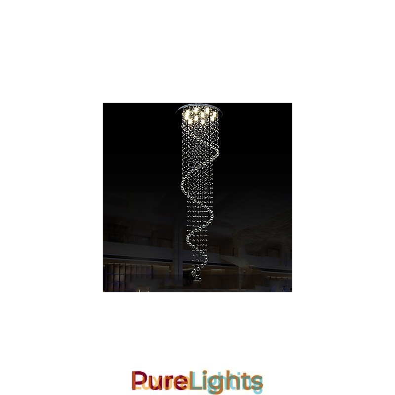 Designer Touch Decorative Modern Crystal Pendant Light Chandelier Lighting Lamps Fixtures with Single Spiral D70CM H250CM