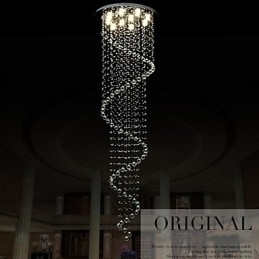 Designer Touch Decorative Modern Crystal Pendant Light Chandelier Lighting Lamps Fixtures with Single Spiral D70CM H250CM