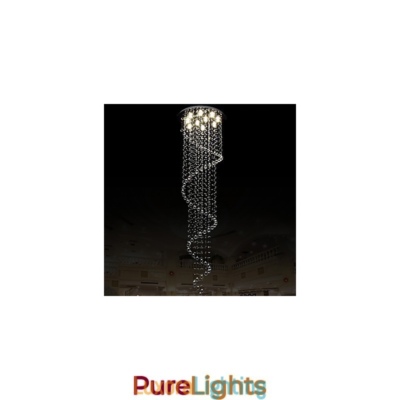 Designer Touch Decorative Modern Crystal Pendant Light Chandelier Lighting Lamps Fixtures with Single Spiral D70CM H250CM