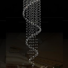 Designer Touch Decorative Modern Crystal Pendant Light Chandelier Lighting Lamps Fixtures with Single Spiral D70CM H250CM
