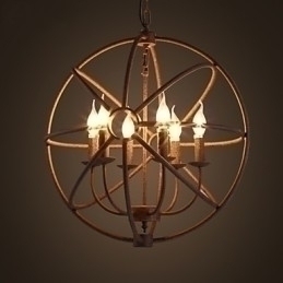 Designer Touch Decorative Sitting Lights Nordic Country Wrought Iron American Retro Candle Chandelier The Black Chandelier