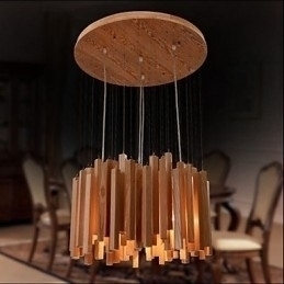 Designer Touch Decorative Hotel Engineering Wood Art Line Chandelier