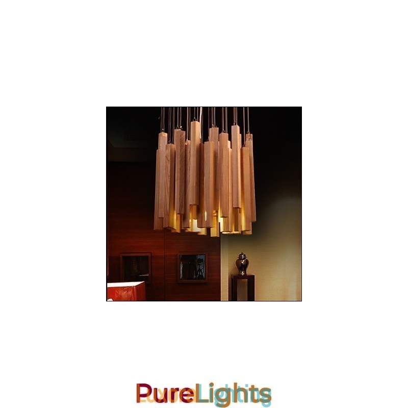 Designer Touch Decorative Hotel Engineering Wood Art Line Chandelier