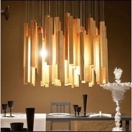 Designer Touch Decorative Hotel Engineering Wood Art Line Chandelier