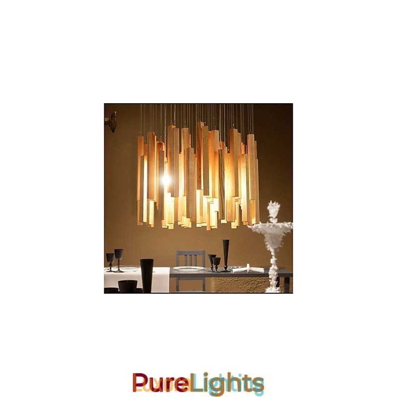 Designer Touch Decorative Hotel Engineering Wood Art Line Chandelier