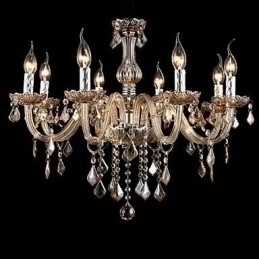 Designer Touch Decorative Luxury Crystal Candle Chandelier Amber Crystal