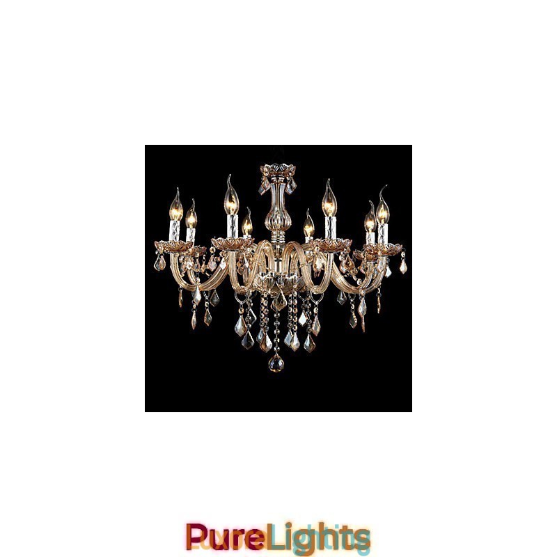 Designer Touch Decorative Luxury Crystal Candle Chandelier Amber Crystal