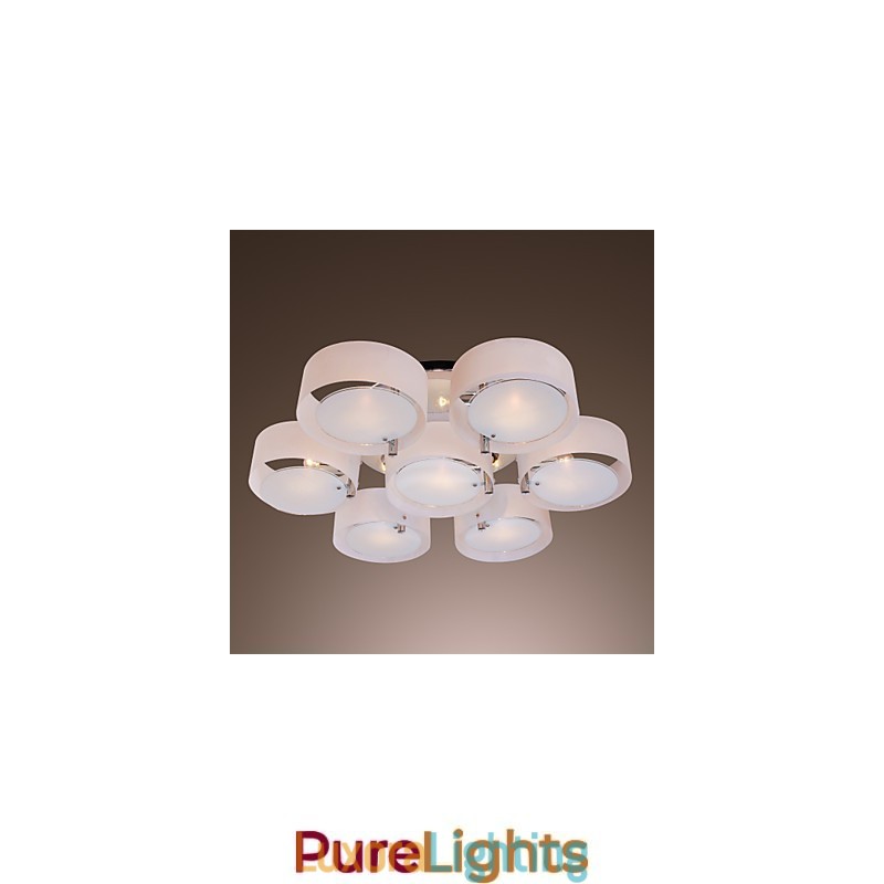 Designer Touch Decorative Modern Contemporary Chrome Metal Chandelier Flush Mount