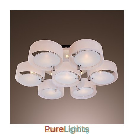 Designer Touch Decorative Modern Contemporary Chrome Metal Chandelier Flush Mount