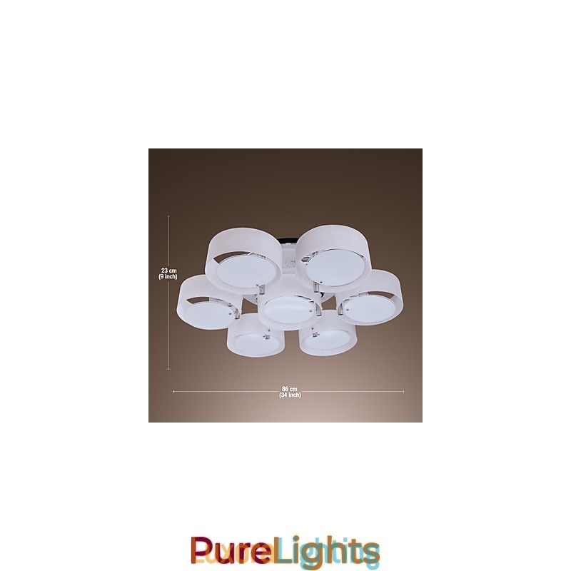 Designer Touch Decorative Modern Contemporary Chrome Metal Chandelier Flush Mount