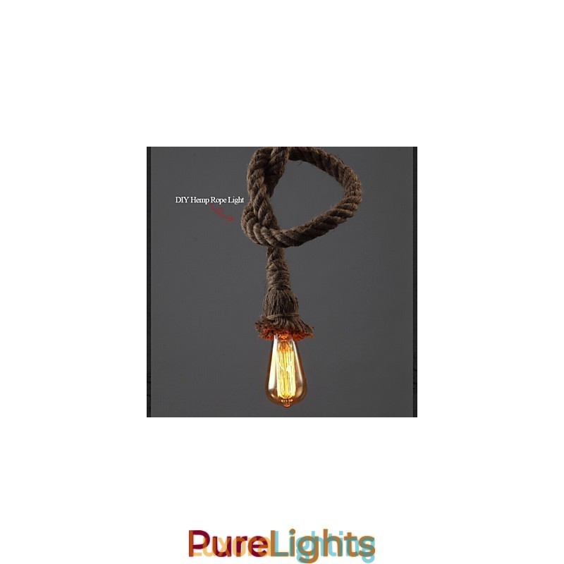 Designer Touch Decorative 1 Light DIY Art Hemp Rope Light Creative Hemp Rope Droplight