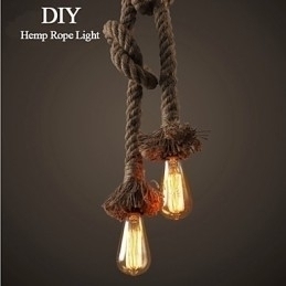 Designer Touch Decorative 1 Light DIY Art Hemp Rope Light Creative Hemp Rope Droplight