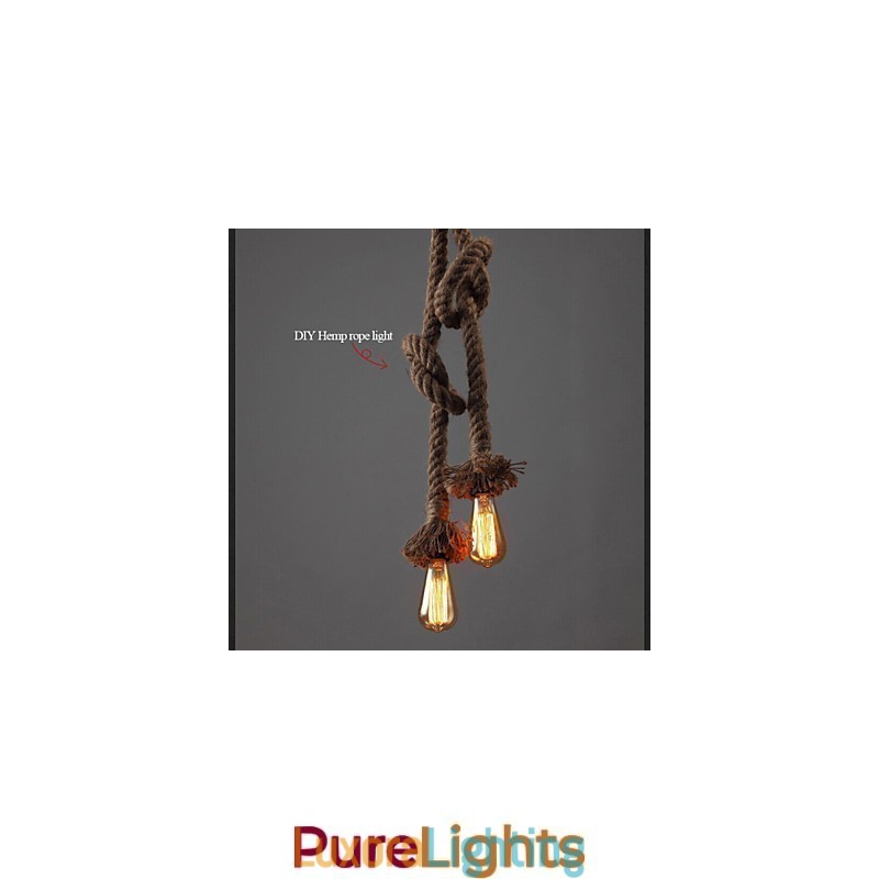 Designer Touch Decorative 1 Light DIY Art Hemp Rope Light Creative Hemp Rope Droplight