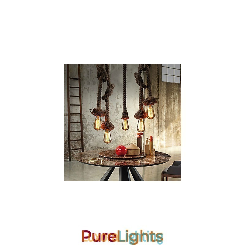 Designer Touch Decorative 1 Light DIY Art Hemp Rope Light Creative Hemp Rope Droplight