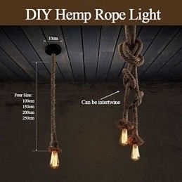 Designer Touch Decorative 1 Light DIY Art Hemp Rope Light Creative Hemp Rope Droplight