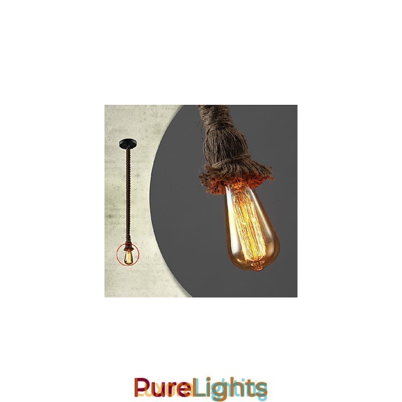 Designer Touch Decorative 1 Light DIY Art Hemp Rope Light Creative Hemp Rope Droplight