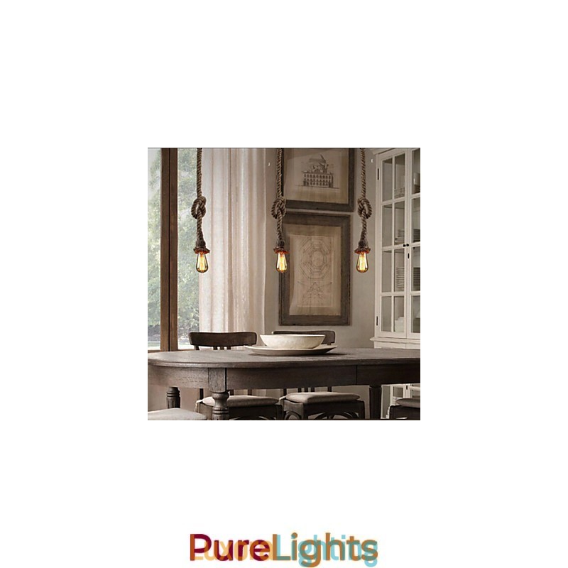 Designer Touch Decorative 1 Light DIY Art Hemp Rope Light Creative Hemp Rope Droplight