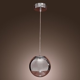 Designer Touch Decorative Modern Contemporary Globe Mini Style Chrome Metal Pendant Light