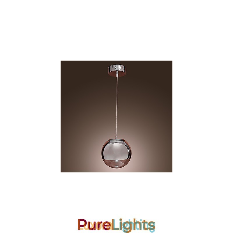 Designer Touch Decorative Modern Contemporary Globe Mini Style Chrome Metal Pendant Light