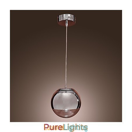 Designer Touch Decorative Modern Contemporary Globe Mini Style Chrome Metal Pendant Light