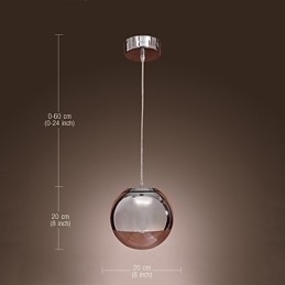 Designer Touch Decorative Modern Contemporary Globe Mini Style Chrome Metal Pendant Light