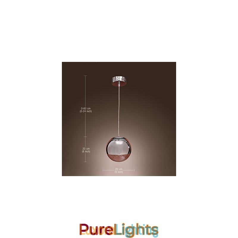 Designer Touch Decorative Modern Contemporary Globe Mini Style Chrome Metal Pendant Light