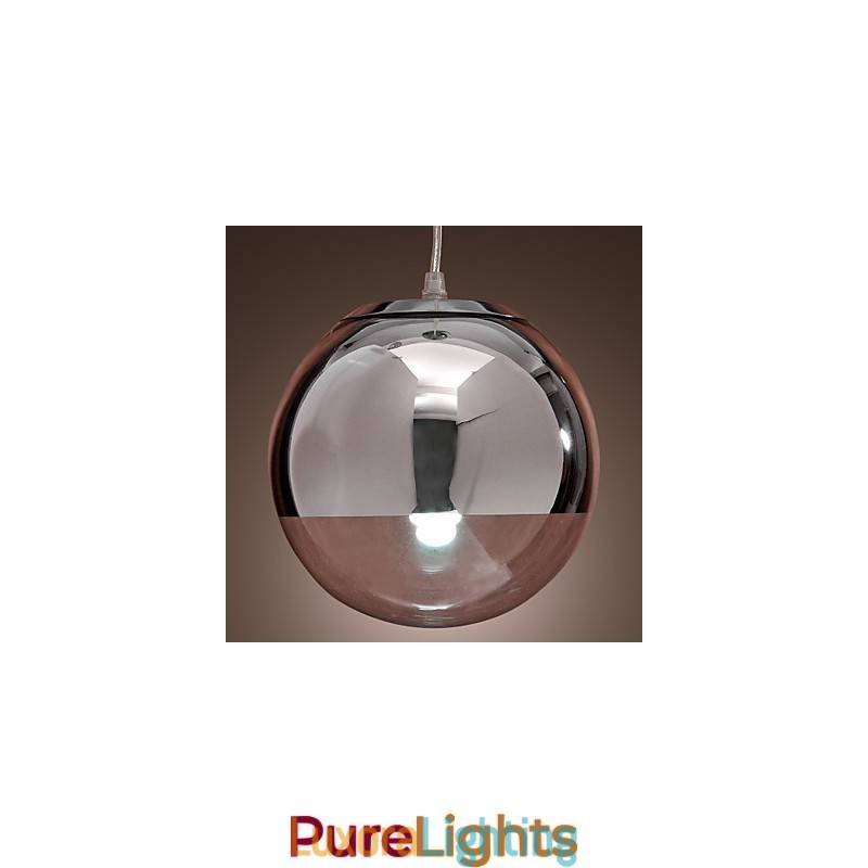 Designer Touch Decorative Modern Contemporary Globe Mini Style Chrome Metal Pendant Light