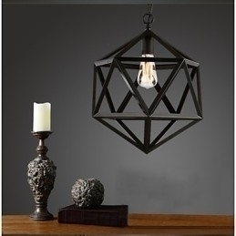 Designer Touch Decorative Retro industrial lamp droplight hexahedron artistic originality wrought iron Pendant Light