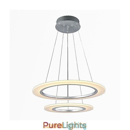 Designer Touch Decorative Modern Pendant Light Ceiling Hanging Chandelier Lamp Fixtures with 2 rings