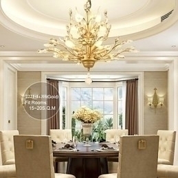 Designer Touch Decorative Vintage Crystal Flush Mount 7Lights Metal Painting Black OR Gold