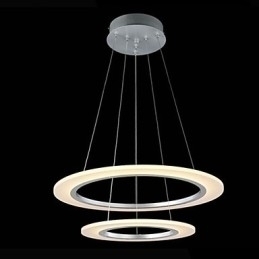Designer Touch Decorative Modern Pendant Light Ceiling Hanging Chandelier Lamp Fixtures with 2 rings