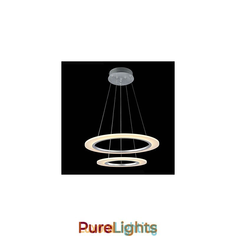 Designer Touch Decorative Modern Pendant Light Ceiling Hanging Chandelier Lamp Fixtures with 2 rings