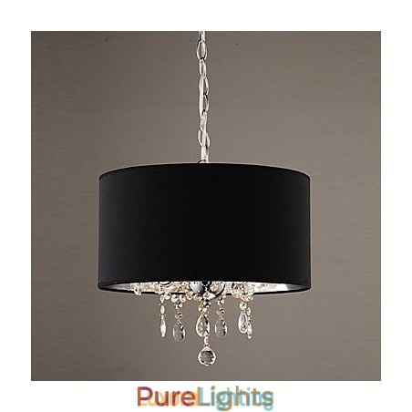 Designer Touch Decorative Modern Contemporary Drum Crystal Mini Style Chrome Chandelier
