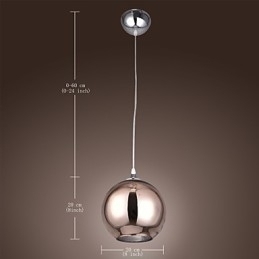Designer Touch Decorative 60 Modern Contemporary Globe Electroplated Metal Pendant Light