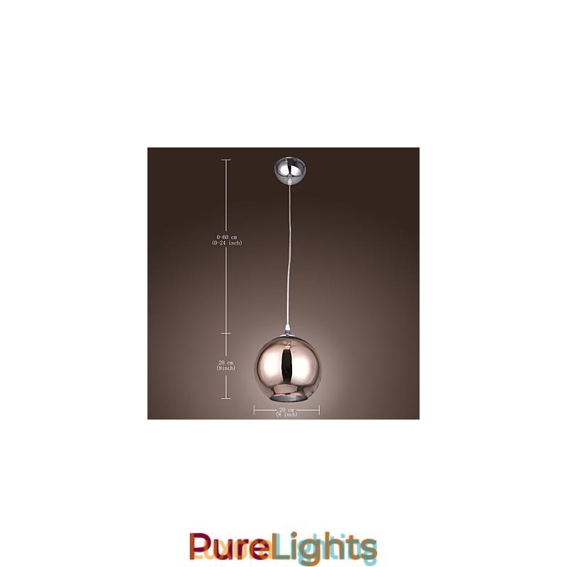 Designer Touch Decorative 60 Modern Contemporary Globe Electroplated Metal Pendant Light