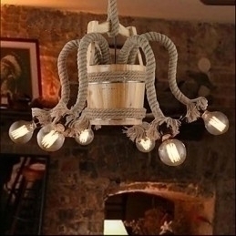 Designer Touch Decorative Wooden Cask Chandelier Creative Lamp