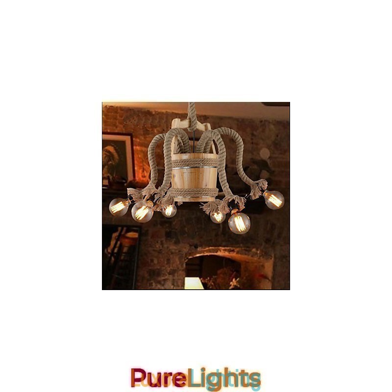 Designer Touch Decorative Wooden Cask Chandelier Creative Lamp