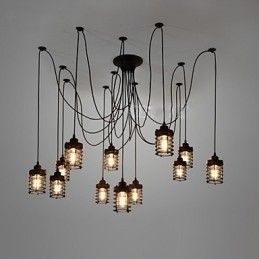 Designer Touch Decorative Vintage Edison Multiple Ajustable DIY Ceiling Lamp Light Pendant Lighting Chandelier Modern Chic Industrial Dining