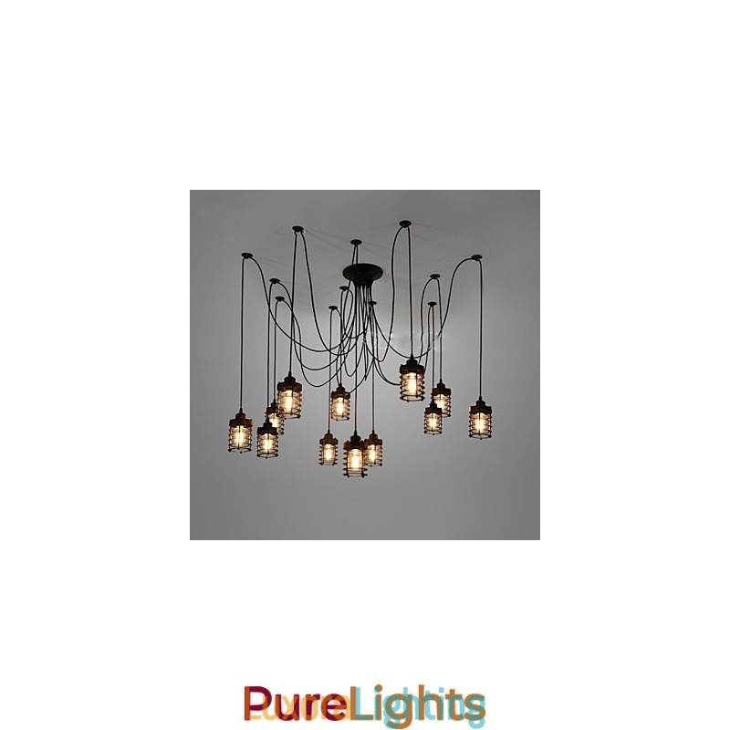 Designer Touch Decorative Vintage Edison Multiple Ajustable DIY Ceiling Lamp Light Pendant Lighting Chandelier Modern Chic Industrial Dining