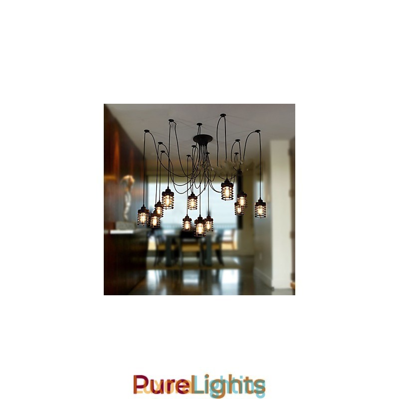 Designer Touch Decorative Vintage Edison Multiple Ajustable DIY Ceiling Lamp Light Pendant Lighting Chandelier Modern Chic Industrial Dining