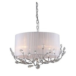 Designer Touch Decorative Modern Crystal Chandelier With Fabric Shade